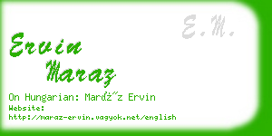 ervin maraz business card